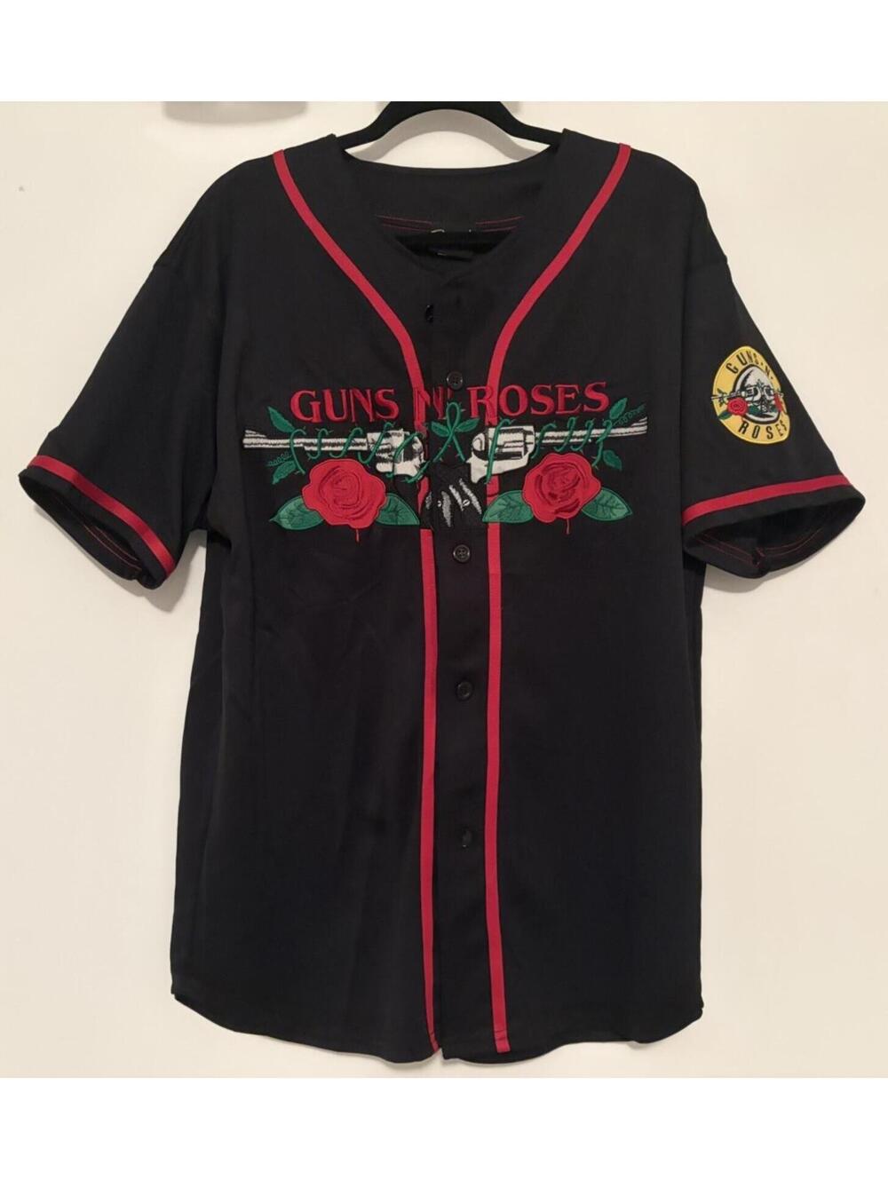 Guns N' Roses Bravado Embroidered Baseball Jersey Shirt Mens Size Large READ